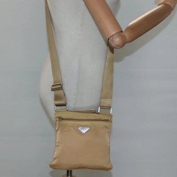PRADA Shoulder Bag Nylon Beige Auth MX161 - Picture 14 of 16